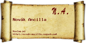 Novák Ancilla névjegykártya